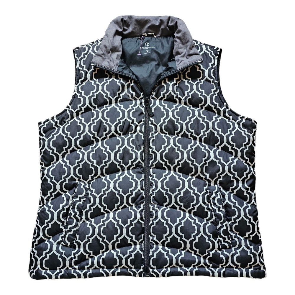 Womens Lands Ends Quilted Vest Jacket Sleeveless 80% Down Size XL/18 NWT